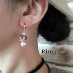 ラベンダー畑＊パール＊フープイヤリング