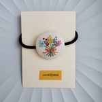 刺繍ヘアゴム🌷　くるみボタン　227　💛送料無料💛　