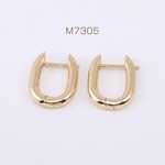 M7305  6個  フープピアス U字型 14×18mm ゴールド   3×（2ヶ）