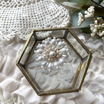 入学式に♡パールのお花のブローチ