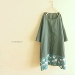 トリプルガーゼ×Monaluna『deerheart』ドロップショルダーのチュニックワンピース。【М】