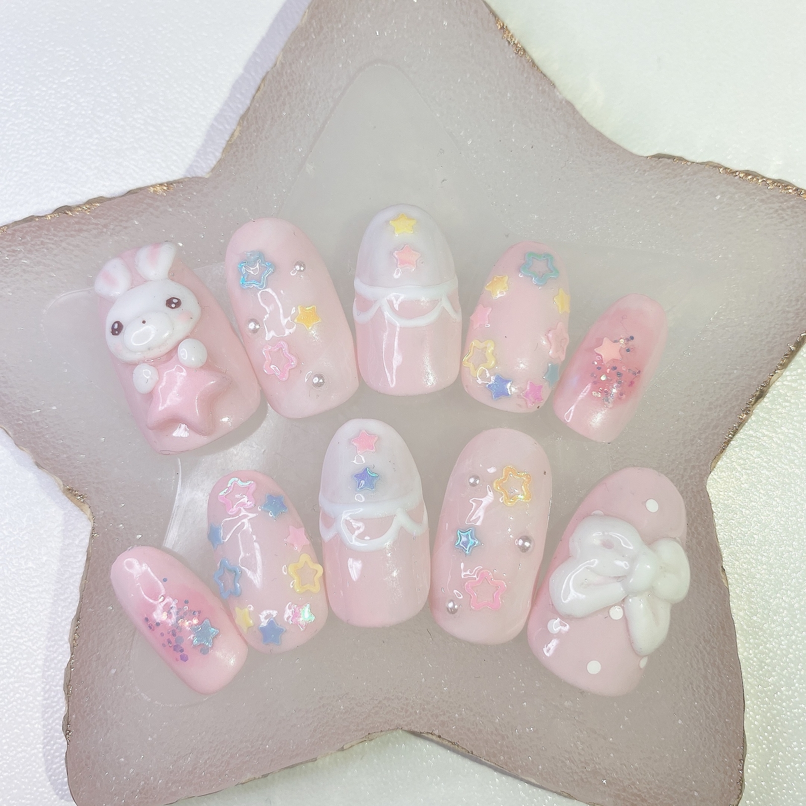 ピンク 量産型 地雷 リボン ♡オーダーネイル専用♡ ⑦ネイルチップ 