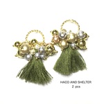 ２pcs★full full tassel charm・khakigold（ビジュータッセルチャーム）