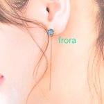 ❬２way❭ 華奢チェーン   エアブルーオパールピアス