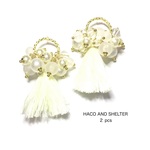 ２pcs★full full tassel charm・ivorypearl（ビジュータッセルチャーム）