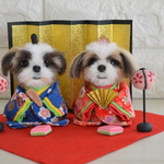 オーダー品 シーズーのラックちゃんとみくちゃんのお雛様