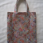 ぺったんこバッグ*リバティ*Margaret Annie*パステルオレンジ*32×28㎝