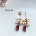 2pcs パープル☆ガラスパールチャーム