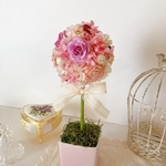 2021 母の日にも🌸ピンクの薔薇と紫陽花トピアリー　ギフト 贈り物 結婚祝い　お誕生日プレゼント　母の日プレゼント　開店祝い　両親様贈呈花