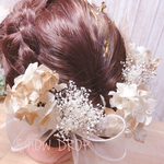 №222♡ドライフラワー＆プリザーブドフラワー髪飾り♡成人式♡卒業式♡結婚式♡ウエディング♡袴♡白無垢♡和装
