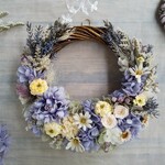 Lune Bonheur＜Blue Botanique＞＊ハーフムーンリース＊プリザーブドフラワー＊お花＊ギフト＊結婚祝い＊新築祝い＊お誕生日祝い＊ウェディング＊春の新作