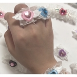 全7色  白羽 ときめきフリルハートリング