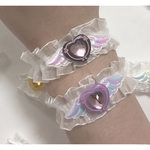 全5色  オーロラ羽 ときめきフリルハートリストバンド