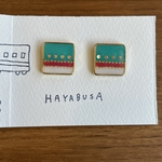 電車のイヤリング　　はやぶさいろ。春のおでかけアクセサリー☆