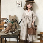 リカちゃん服＊きらちゃんのワンピ・生成り
