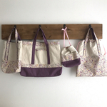 値下げ🌸限定品🌸紫のお花のレッスンバック🌸上履き入れ🌸お着替え袋🌸給食袋🌸4点セット🌸女の子