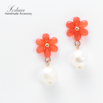 Orange Flower(458) ピアス/ノンホールピアス/樹脂ピアス