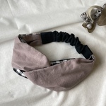 ハーフリネンのクロスヘアバンド