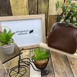 【姫路レザー】仕切りがま口　ブラウン　小物入れ　小銭入れ　カード入れ　がま口　仕切り付き　革　本革　カスタマイズOK商品