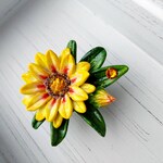 オーダー作品　ガザニアの花のブローチ