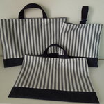 【オーダー品】ストライプ×デニムのレッスンバッグ＆シューズバッグセット