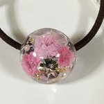 春色フラワー　ビジューヘアゴム  レジン 