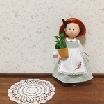 【送料込】マドレーヌちゃん＊ワンピース&ラベンダー刺繍エプロンのセット