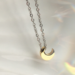 💫Allステンレス🌙✨金の三日月クレセント🌘ステンレスチェーンネックレス【〜50cm】