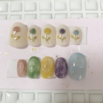 No.35…ワイヤーフラワーと淡色ネイル