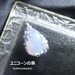 ブルーカルセドニーペンダント（ワイヤージュエリー☆ワイヤーアクセサリー☆ワイヤーラッピング天然石ネックレス）