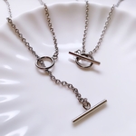 シンプル ステンレス マンテル ネックレス