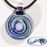 【Yasuda Glass】 ガラスの小宇宙 ホワイトオパール ペンダント　No.WM1156S