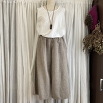 【SALE＊在庫処分特価】ヘリンボーンリネンのパンツ