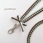 オーダーページ☆:*ﾟリボンレイ ネックストラップ シルバースターチョコミント 