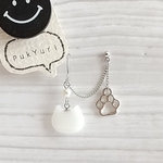 3月限定販売★猫と肉球の2ホールピアス(白)/ノンホールピアス/イヤーカフ/軟骨ピアス
