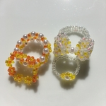 .❁⃘.ビーズリングセット.❁⃘.4点セット.❁⃘.黄色とオレンジ.❁⃘.3号～14号.❁⃘.
