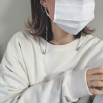 snow line silver mask chain  マスクチェーン　マスクチャーム　マスクアクセサリー　マスクコード　マスク　おしゃれ　春　夏　シルバー　クリア　個性的