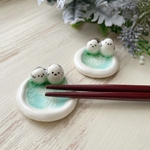 【マイ様専用ページ】シマエナガ 森林浴Forest 箸置き/陶器 琉球ガラス