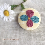 大きなお花の刺繍ブローチ(黄色)