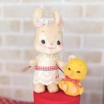 ベージュのうさぎちゃん🐰とヒヨコちゃん🐥set⭐︎レトロアニマル⭐︎pinocosmile