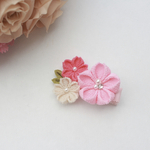 つまみ細工　桜ベビーヘアクリップ