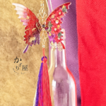 紅と紫に椿　蝶かんざし（hair ornaments of butterfly〜purple and camellia〜）
