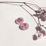レジンピアス <かすみ草 パープル>