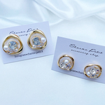 【親子お揃い】ゴールドのビジューピアス/イヤリング
