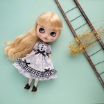 ２段フリルワンピース（黒リボン）リカちゃんネオブライス