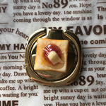 再販×8 ミニチュア＊ジャムバタートーストのスマホリング＊ゴールド