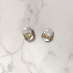 金継ぎピアスorイヤリング 淡水パール✖️シェル