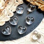 【6pcs】クリア❤︎ぽってりハートのビーズ