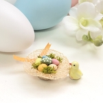 イースターエッグ　ミニチュア　麦わら帽子&ひよこ