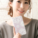 送料無料　手帳型ケース　全機種対応　デコ　花柄　バラ　カメリア　英字　クリスタルストーン　薔薇　belt-074